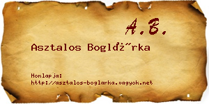 Asztalos Boglárka névjegykártya